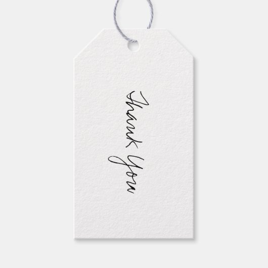 Zwart script bedankt cadeauLabel (Voorkant)