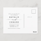 Zwart script dat we elegante trouwfoto maken briefkaart (Achterkant)