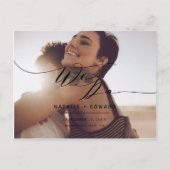 Zwart script dat we elegante trouwfoto maken briefkaart (Voorkant)