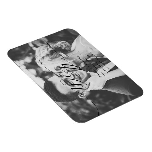 Zwart script dat we elegante trouwfoto maken magneet (Rechterzijde)