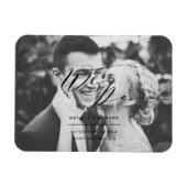 Zwart script dat we elegante trouwfoto maken magneet (Horizontaal)