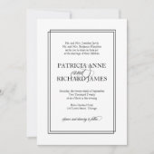 Zwart Script Eenvoudig Elegant Formele Bruiloft Kaart (Voorkant)