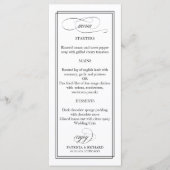 Zwart Script Elegant 4x9 Bruiloft Menu (Voorkant)
