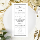 Zwart Script Elegant 4x9 Trouwmenu Menu