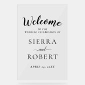 Zwart Script Elegant Bruiloft Welkom Acryl Bord (Voorkant)