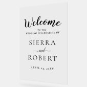 Zwart Script Elegant Bruiloft Welkom Acryl Bord (Hoek)