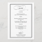 Zwart Script Elegant Wedding Menu (Voorkant)