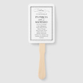 Zwart Script Elegant Wedding Program Handwaaier (Voorkant)