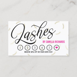 Zwart script en gouden streepjes Loyalty Punch Car