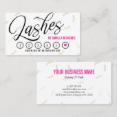 Zwart script en gouden streepjes Loyalty Punch Car (Voorkant / Achterkant)