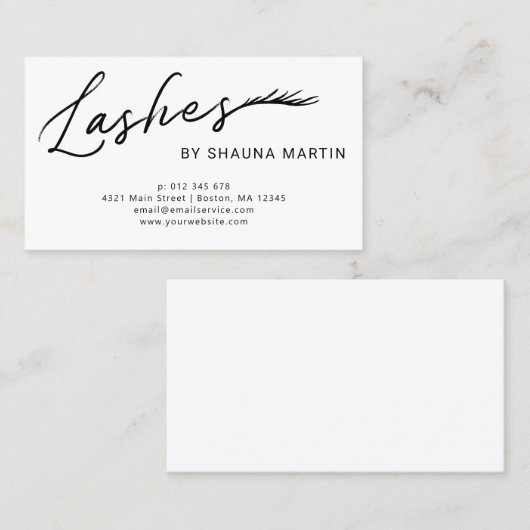 Zwart script en gouden streepjes visitekaartje (Voorkant / Achterkant)