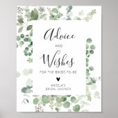 Zwart script Eucalyptus advies en wensen poster (Voorkant)