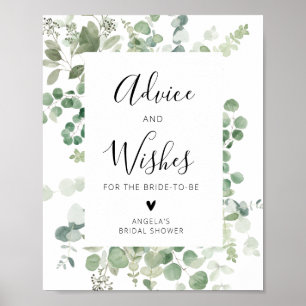 Zwart script Eucalyptus advies en wensen poster