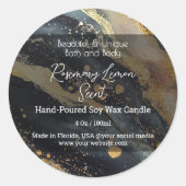 Zwart Script Fles Kaarsenpot Product Label (Voorkant)