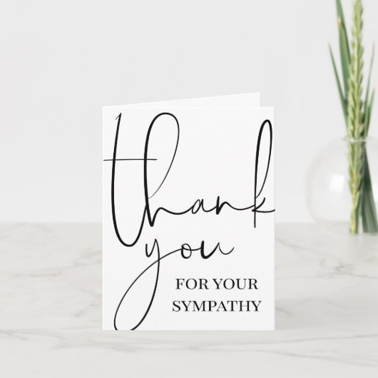Zwart Script & Foto Begrafenis Sympathie Bedankt (Voorkant)