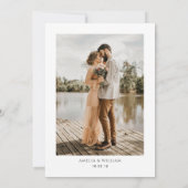 zwart script foto bruiloft uitnodiging (Achterkant)