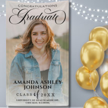 Zwart Script Gefeliciteerd Foto Afstuderen