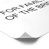 Zwart script gereserveerde tafel bruiloft poster (Hoek)