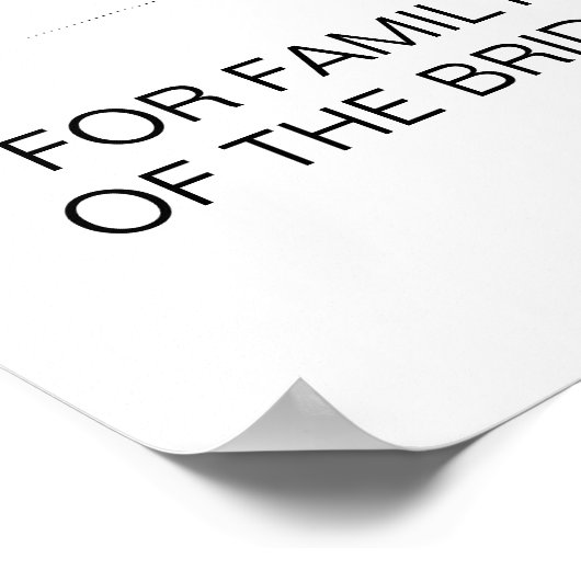 Zwart script gereserveerde tafel bruiloft poster (Hoek)