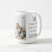 Zwart script | Grappig citaat | Een foto Koffiemok (Voorkant rechts)