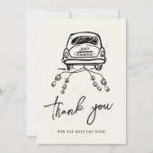 Zwart Script Handgetrokken Trendy Huwelijksgelofte Bedankkaart (Voorkant)