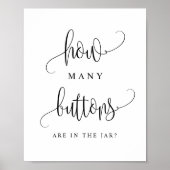Zwart script hoeveel Buttonnen er in de pot zitten Poster (Voorkant)