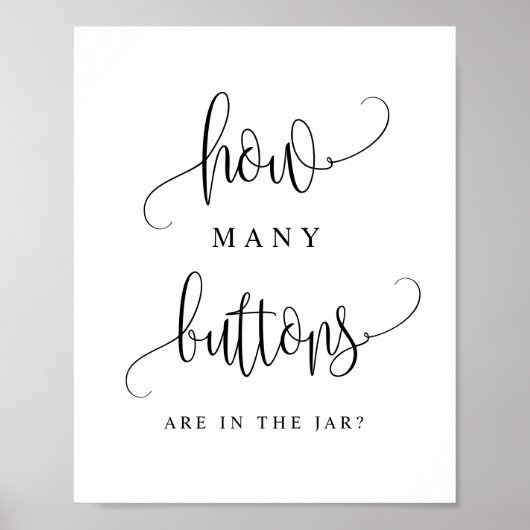 Zwart script hoeveel Buttonnen er in de pot zitten Poster (Voorkant)
