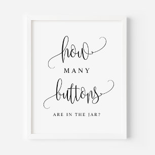 Zwart script hoeveel Buttonnen er in de pot zitten Poster