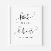 Zwart script hoeveel Buttonnen er in de pot zitten Poster