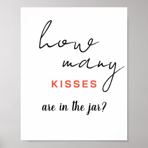 Zwart script hoeveel Kisses er in het Poster Jar z