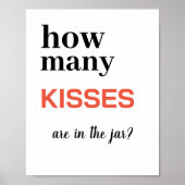 Zwart script hoeveel Kisses er in het Poster Jar z (Voorkant)
