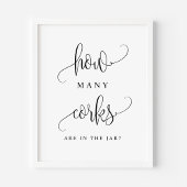 Zwart script hoeveel kurken zich in de pot bevinde poster