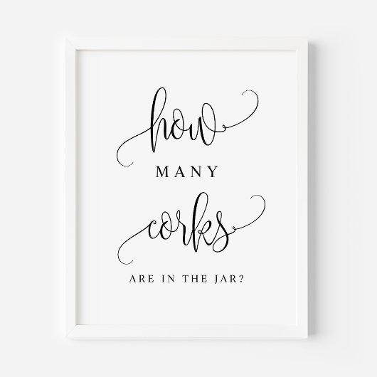 Zwart script hoeveel kurken zich in de pot bevinde poster