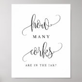 Zwart script hoeveel kurken zich in de pot bevinde poster (Voorkant)