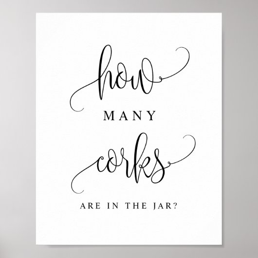 Zwart script hoeveel kurken zich in de pot bevinde poster (Voorkant)