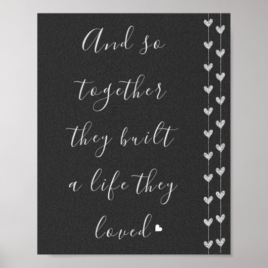 Zwart Script Inspirerend Love Quote Poster (Voorkant)