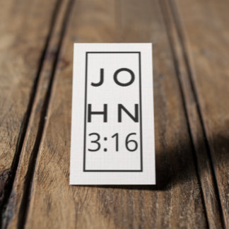 Zwart script John 3:16 Gospel Tract Visitekaartje