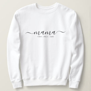Zwart Script Kids Namen Mama T-Shirt