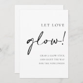 Zwart Script Laat liefde gloeien bruiloft teken Menu (Voorkant / Achterkant)