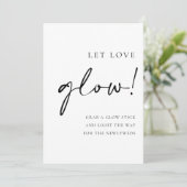 Zwart Script Laat liefde gloeien bruiloft teken Menu (Staand voorkant)