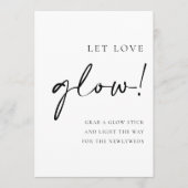 Zwart Script Laat liefde gloeien bruiloft teken Menu (Voorkant)