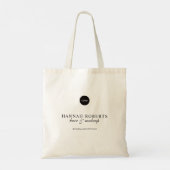 Zwart Script Logo Haar Make-up Studio Tote Bag (Achterkant)