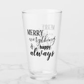 Zwart Script Merry Alles & Happy Always Glas (Voorkant)