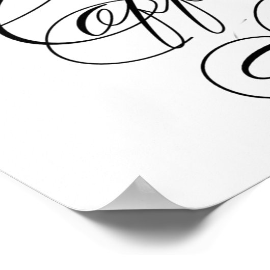 Zwart script met elegante koffiestbalk | Horizonta Poster (Hoek)