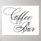 Zwart script met elegante koffiestbalk | Horizonta Poster (Voorkant)