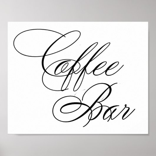 Zwart script met elegante koffiestbalk | Horizonta Poster (Voorkant)