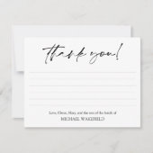 Zwart script met sympathie begrafenis bedankt (Voorkant)