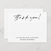 Zwart script met sympathie begrafenis bedankt (Voorkant / Achterkant)