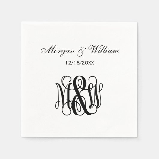 Zwart Script Monogram B&G DIY BG Servet (Voorkant)