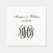 Zwart Script Monogram DIY BG Servet (Voorkant)